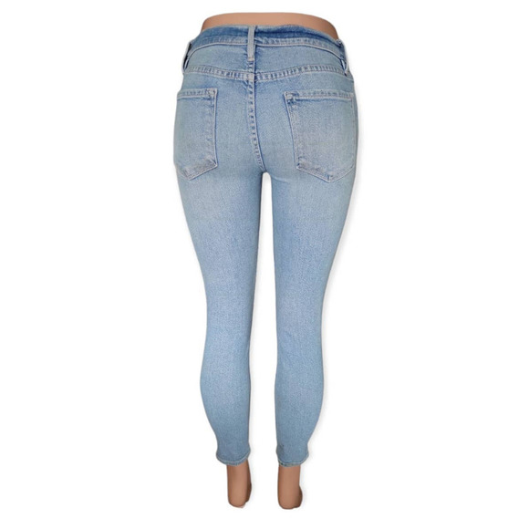 FRAME Le Skinny De Jeanne Crop Light Wash Denim Blue Jeans Size 27 - Picture 5 of 7